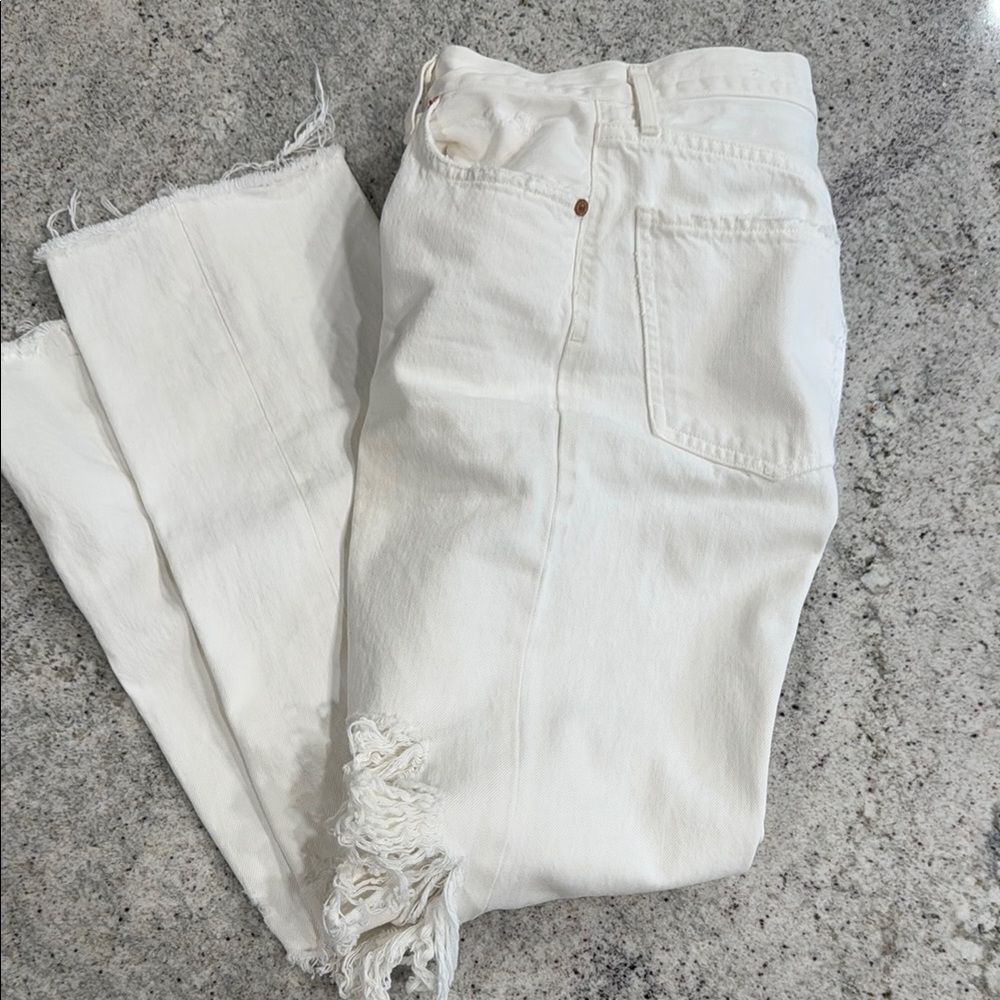Citizens of Humanity White Frayed Women Jeans